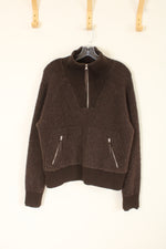 FLX Chocolate Brown Wool Blend Pullover Teddy Sweatshirt | L