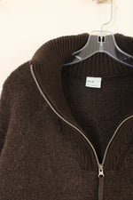 FLX Chocolate Brown Wool Blend Pullover Teddy Sweatshirt | L