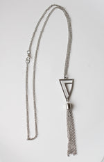 Silver Tassel Long Necklace