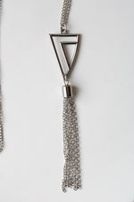 Silver Tassel Long Necklace