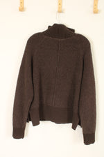 FLX Chocolate Brown Wool Blend Pullover Teddy Sweatshirt | L