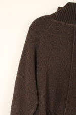 FLX Chocolate Brown Wool Blend Pullover Teddy Sweatshirt | L