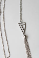 Silver Tassel Long Necklace