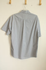 Jos. A. Bank Traveler's Collection Blue Green Plaid Button Down Short Sleeved Shirt | M