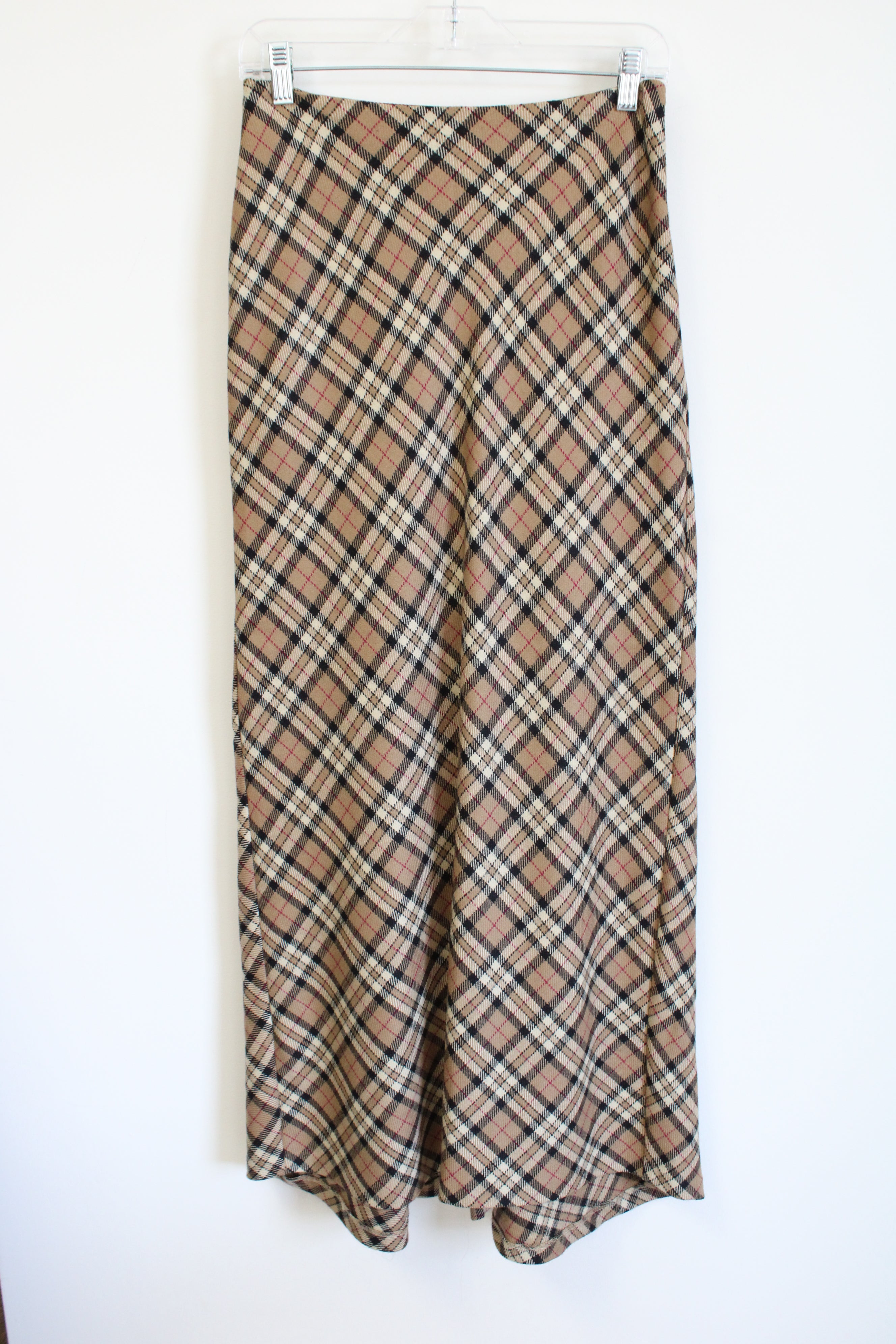 Express Vintage Lambswool Plaid Maxi Skirt | 3/4