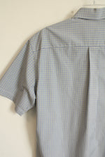Jos. A. Bank Traveler's Collection Blue Green Plaid Button Down Short Sleeved Shirt | M