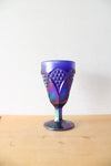 Imperial Glass Blue Iridescent Carnival Glass Goblet