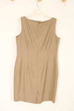 Anne Klein Vintage Wool Blend Tan Pencil Dress | 12 Petite