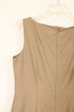 Anne Klein Vintage Wool Blend Tan Pencil Dress | 12 Petite
