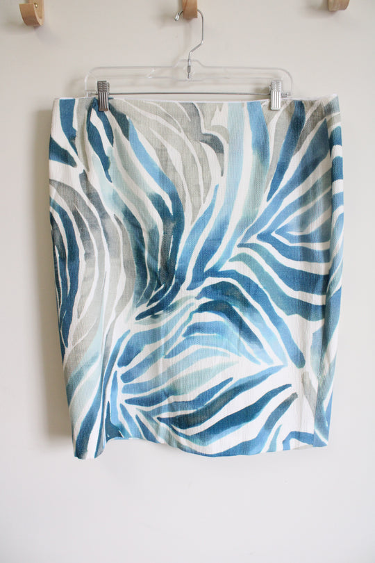 Lafayette 148 New York Blue Patterned Skirt | 16