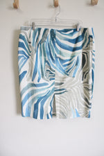 Lafayette 148 New York Blue Patterned Skirt | 16