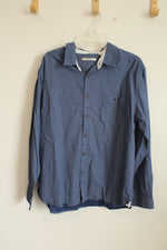 Moda Campia Blue Button Down Patterned Shirt | XL