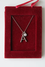 "A" Silver Initial Necklace