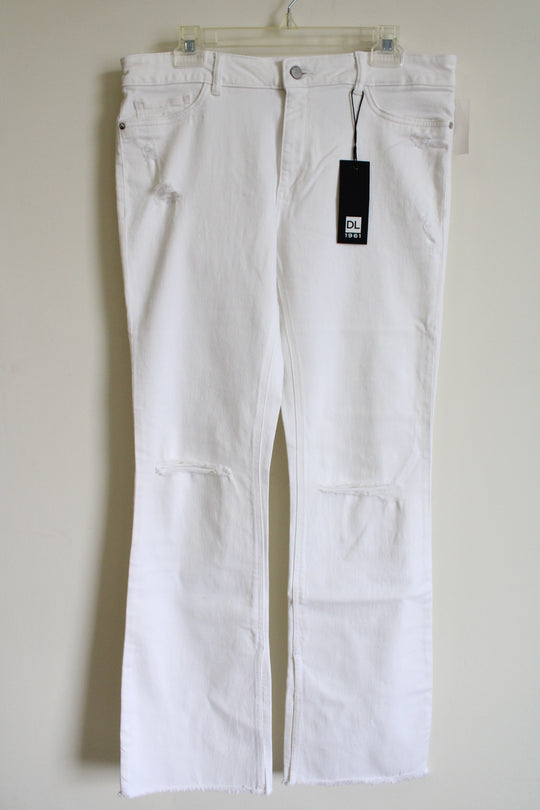 NEW DL 1961 Bridget Instasculpt Boot 33" White Jeans | 32 (14)