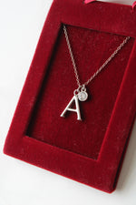 "A" Silver Initial Necklace