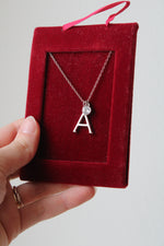 "A" Silver Initial Necklace