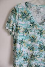 Old Navy Everywear Blue Tropical Tee | S Petite
