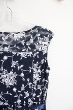 Candalate Navy & White Floral Lace Dress | S