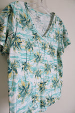 Old Navy Everywear Blue Tropical Tee | S Petite