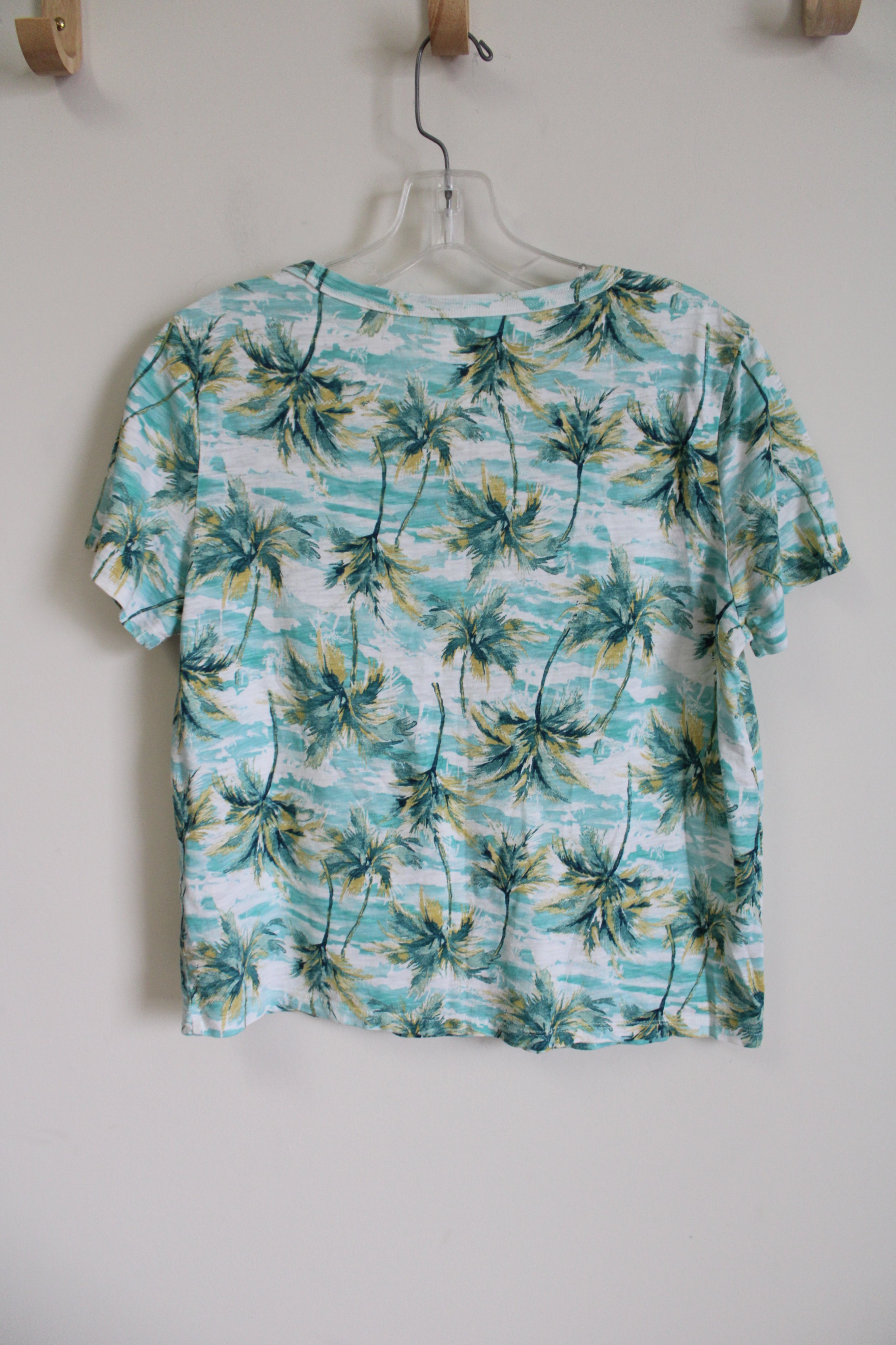 Old Navy Everywear Blue Tropical Tee | S Petite