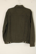 LFTDNM Olive Green Distressed Denim Jacket | L