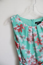 R&K Mint Green & Coral Floral A-Line Dress | 4