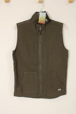 NEW Ocean Coast Olive Green Canvas Fleece Lined Vest | L