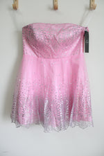 NEW Alyce Paris Pink Strapless Glitter Tulle 3510 Dress | 12