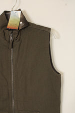 NEW Ocean Coast Olive Green Canvas Fleece Lined Vest | L
