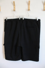NEW Encrypted Black Cargo Shorts with Zipper Pockets and Drawstring | 5XL