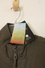 NEW Ocean Coast Olive Green Canvas Fleece Lined Vest | L