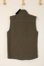 NEW Ocean Coast Olive Green Canvas Fleece Lined Vest | L