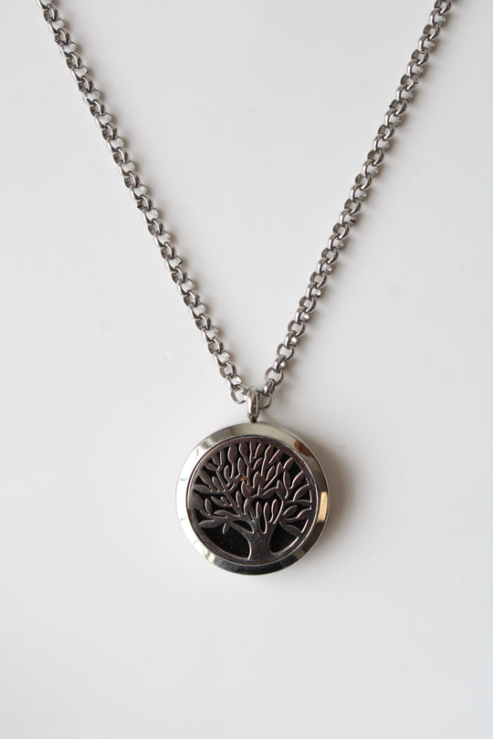 Silver Tree Locket Necklace