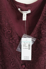 NEW Maurices Fig Purple Lace Trim V-Neck Tank Top | XL