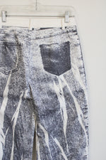 NEW Fashion Nova Denim Print High Rise Let's Talk About It Wide Leg Pant | M