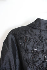 NEW Chico's Black Lava Embellished Open Front Jacket | 2 (L)