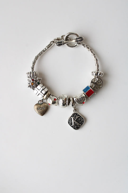 Silver Charm "Mom" Bracelet