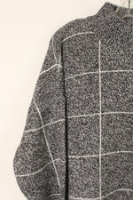 NEW Zoe + Phoebe Black Heathered Windowpane Mock Neck Sweater | 3X