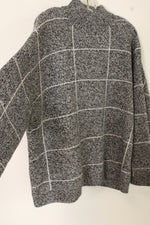 NEW Zoe + Phoebe Black Heathered Windowpane Mock Neck Sweater | 3X