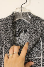 NEW Zoe + Phoebe Black Heathered Windowpane Mock Neck Sweater | 3X
