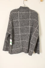 NEW Zoe + Phoebe Black Heathered Windowpane Mock Neck Sweater | 3X