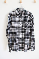Rudolph Sportswear Black White Flannel Shirt | M