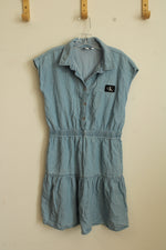 Calvin Klein Girl's Denim Layered Ruffle Dress | 12/14