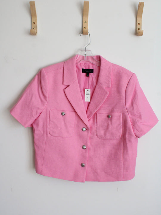 NEW Talbots Pink Tweed Short Sleeve Blazer | 16