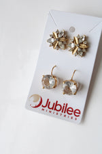 Gold Tone Earrings | Set Of 2