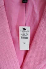 NEW Talbots Pink Tweed Short Sleeve Blazer | 16
