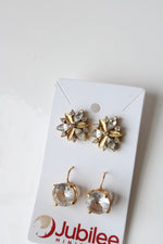 Gold Tone Earrings | Set Of 2