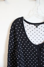 Talbots Black & White Button Down Cardigan | L