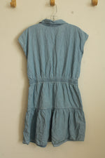 Calvin Klein Girl's Denim Layered Ruffle Dress | 12/14