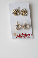 Gold Tone Earrings | Set Of 2
